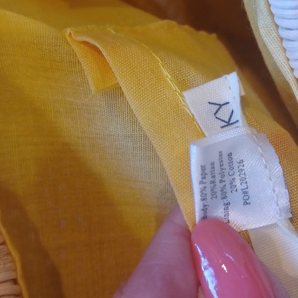 Bay Sky Unique Golden Yellow Paper/Rattan Basket Weave Handbag - Picture 10 of 10